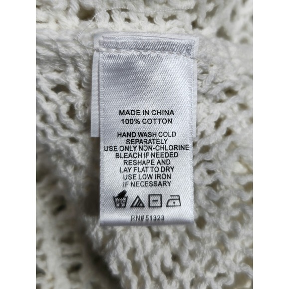 1.STATE Antique White Crochet Medallion Tank Top Scalloped Hem Size Small NWT - Picture 7 of 7